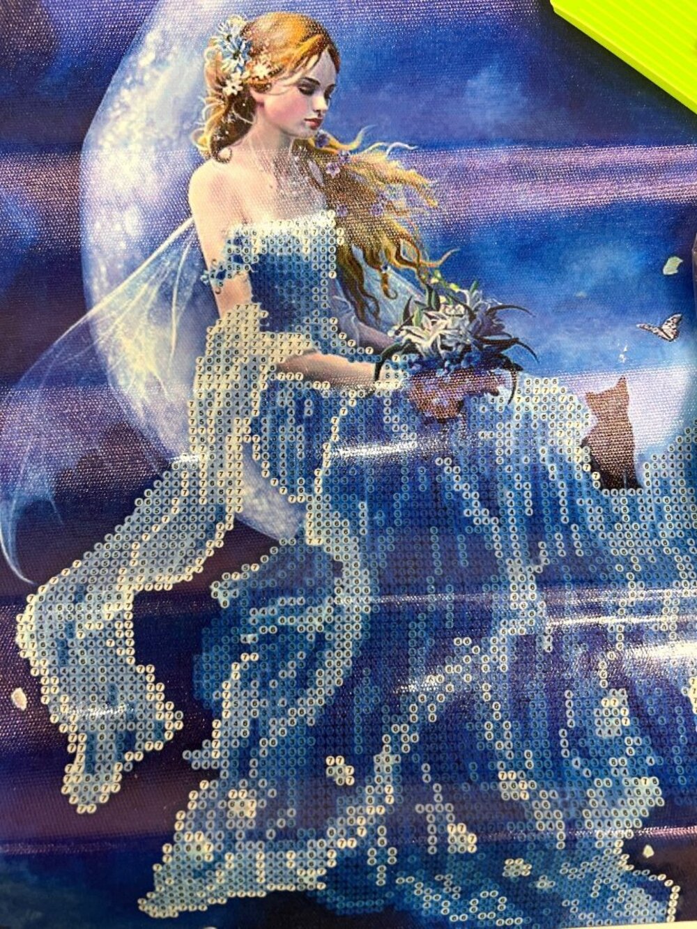 Fairy Sitting On The Moon 5D Round Diamond Cross Stitch Painting Kit -NIP (#328)